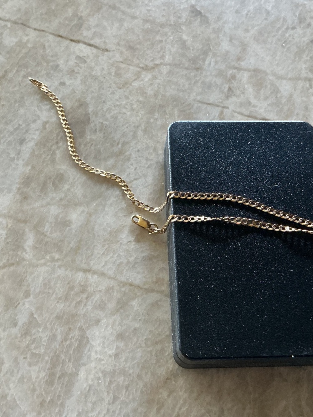 Solid 18K Yellow Gold Curb Chain Anklet 750 Stamp 1.77g 10.25"